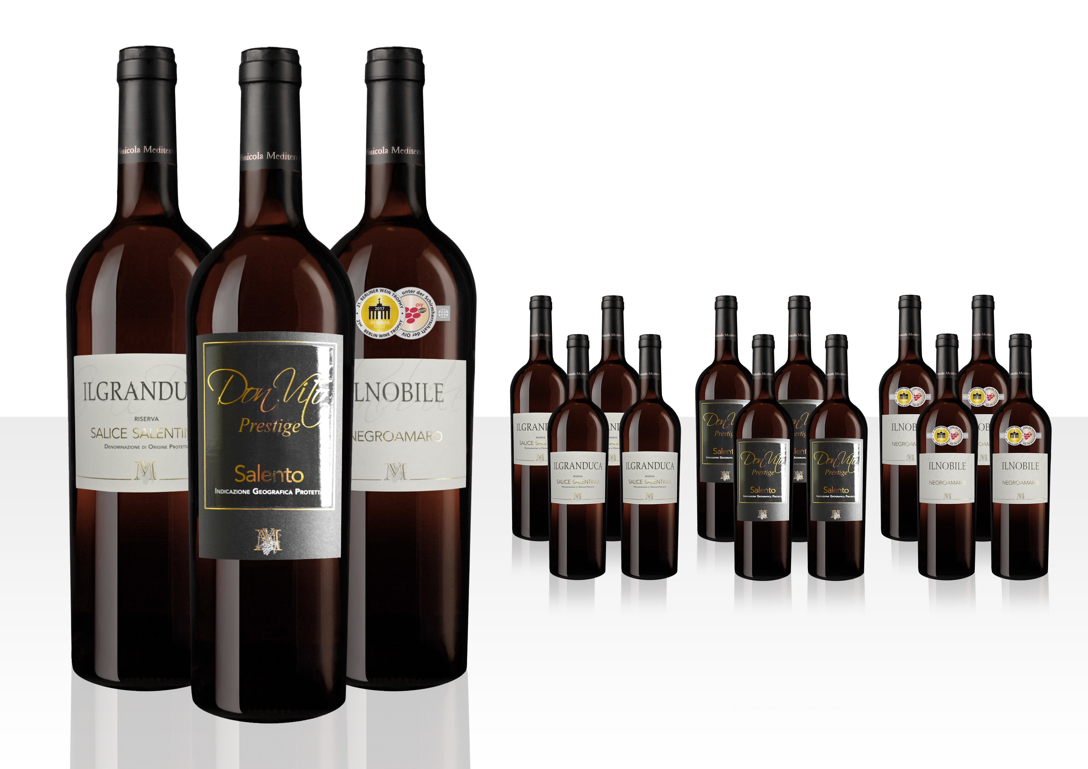 Best Weine 12er Wein, - Weine Premium Mediterranea -Vino - Weinpaket of Delicato ,Weinhandel,Qualitätsweine
